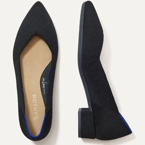 NEW~Women's Rothy's Black Block Heel "The High Point" Pointed Toe Shoes 7.5